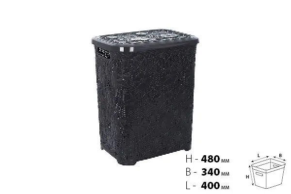 Корзина для белья Violet House 0418 Ажур Coffee, 45 л, коричневая (0418 Ажур COF с/к 45 л) - фото 3