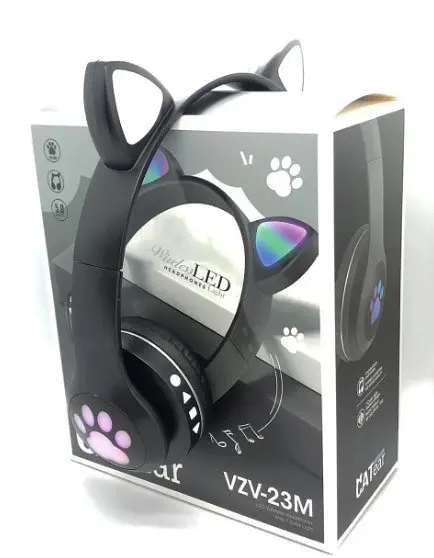 Бездротові дитячі Bluetooth навушники Cat Ear VZV-23M з котячими вушками Чорні - фото 5