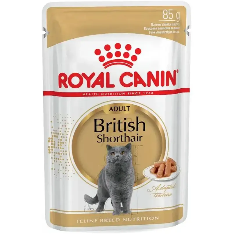 Вологий корм для котів Royal Canin British Shorthair Adult шматочки в соусі 85 г
