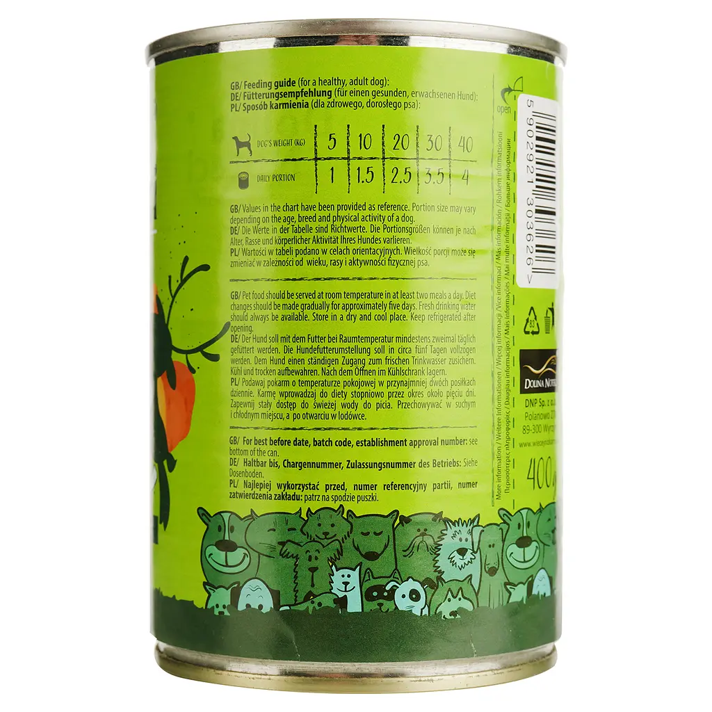 Влажный корм для собак Dolina Noteci Superfood с мясом оленя и утки 400 г - фото 4
