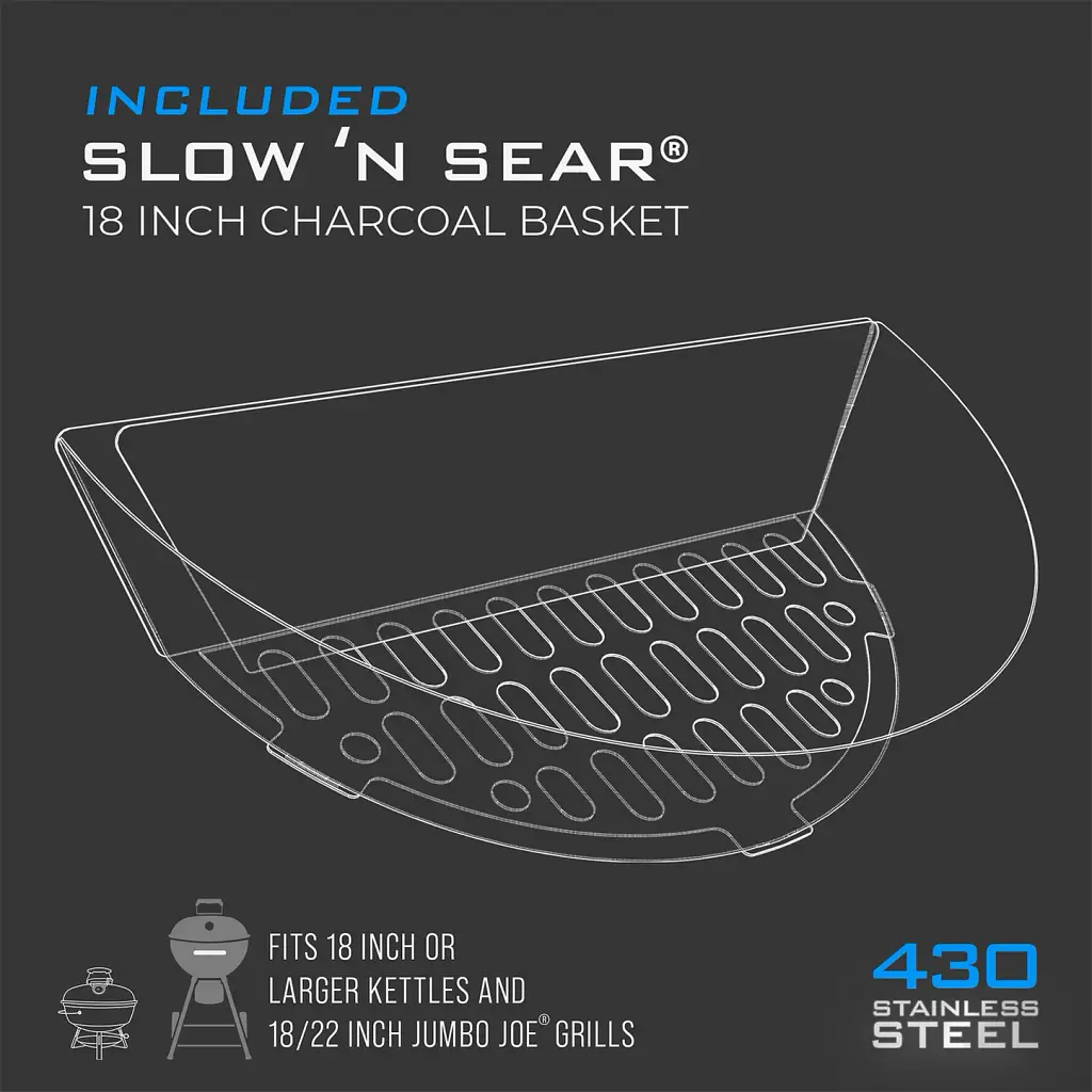 Угольный гриль Slow ’N Sear Travel Kettle 47 см - фото 12
