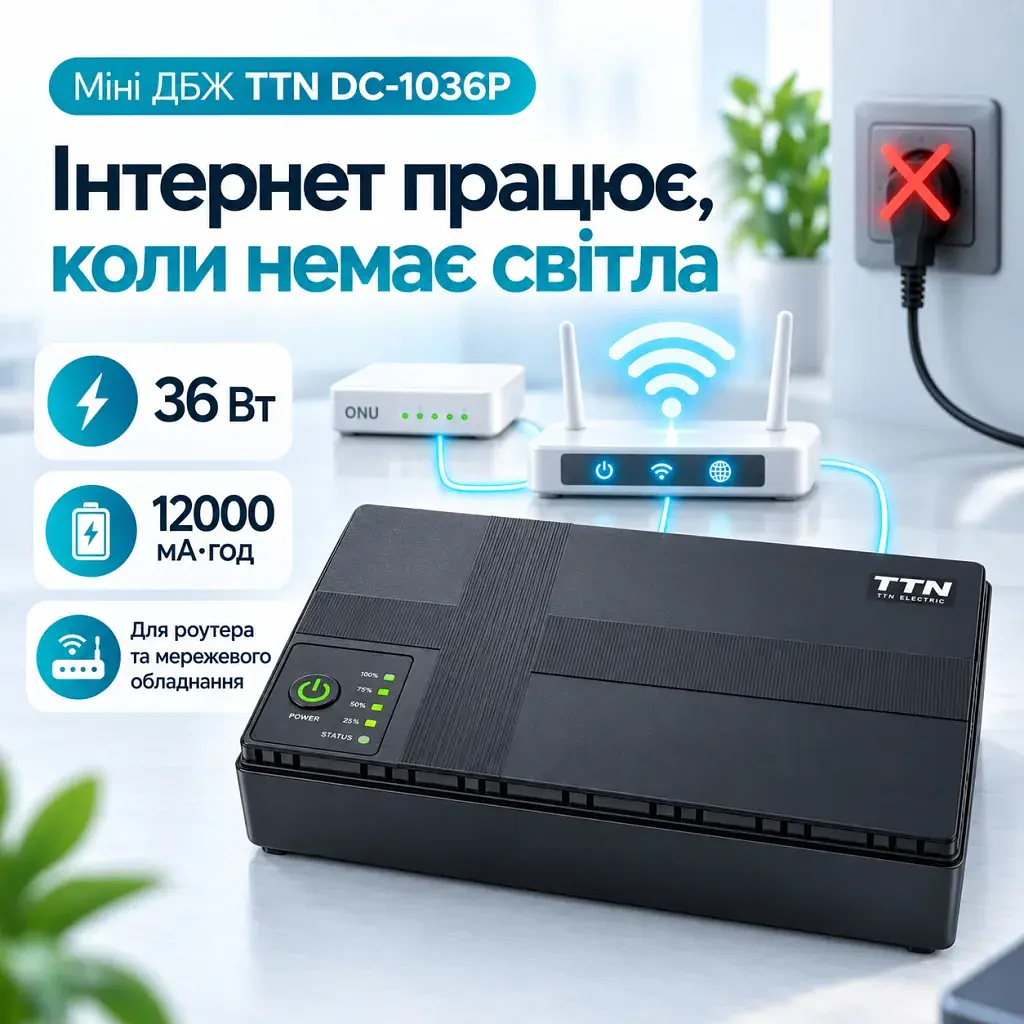 Пристрій безперебійного живлення TTN DC-1036P 36W 12000mAh (DC-1036P_12000) - фото 2