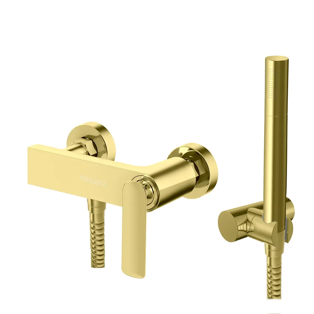 Змішувач для душу Kohlman Experience gold настінний KPL-QW120EGD, Золотий