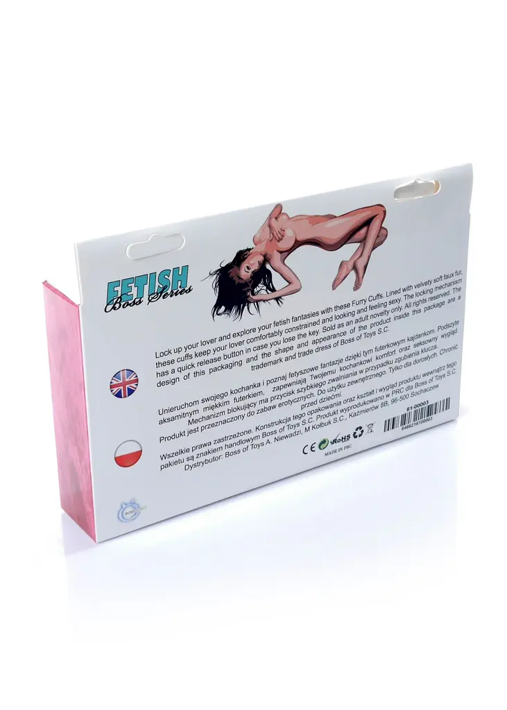 Наручники Fetish Boss Series Furry Cuffs Pink - фото 4