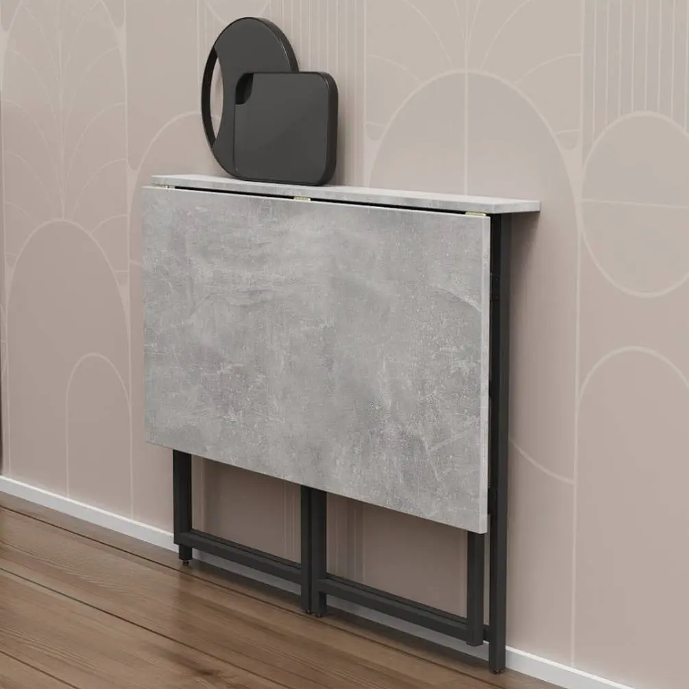 Стіл розкладний Моріс Ferrum-decor 750x1000x600 Чорний метал ДСП Бетон 16 мм (FRD-104675) - фото 2
