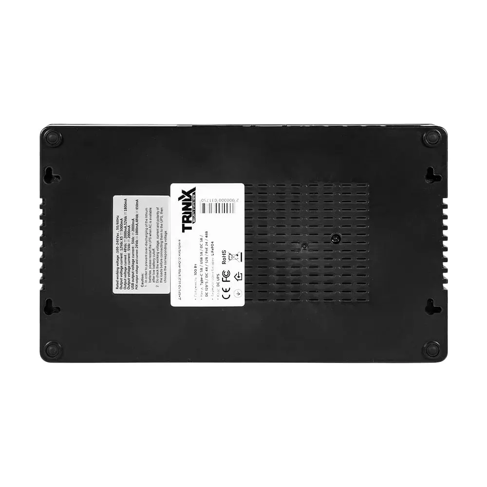 Джерело безперебійного живлення DC UPS Trinix TRX-MUPS-48100 Type-C (4*6000mAh LiFePo4) 5V/12V/24V/48V/52V/PoE, LiFePO4 4*6Ah, для роутера і медіаконвертера (42-00172) - фото 11