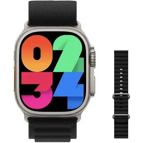 Розумний сенсорний смарт-годинник HK 8 pro Max Ultra Українське меню Black (16079-hbr) - фото 5