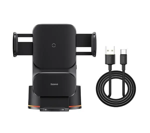 Автомобільний тримач холдер Baseus Wisdom Auto Alignment Car Mount Wireless Charge QI 15W CGZX000101 Black - фото 7