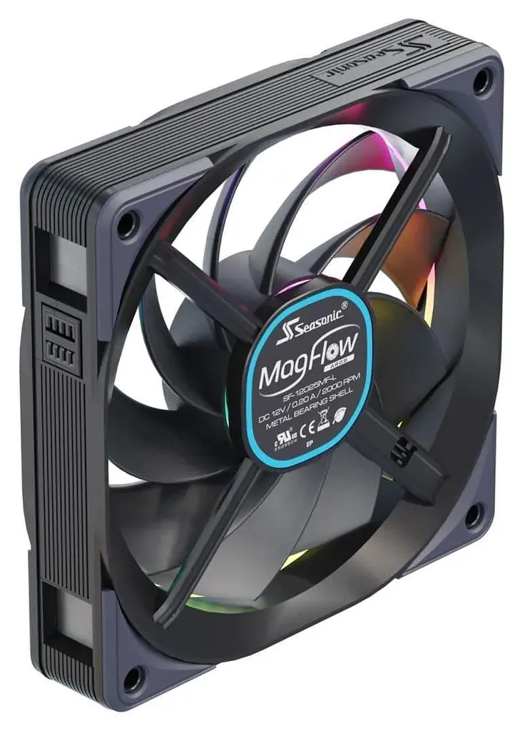 Комплект вентиляторів Seasonic MagFlow ARGB 120 3 in 1 (MAGFLOW-ARGB-3) Black - фото 3