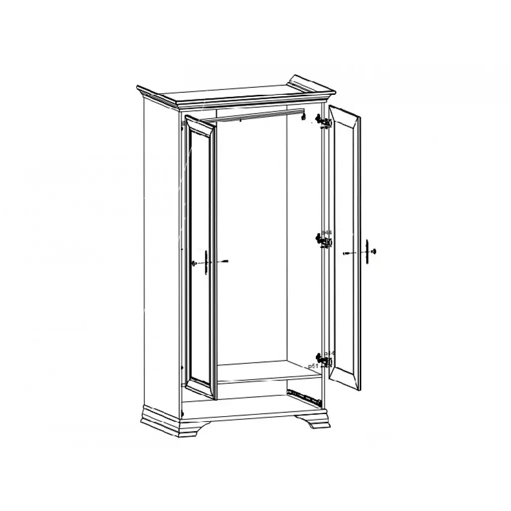 Шафа розпашна в спальню ВМК Кентукі SZF2D1S Білий альпійський (GRB-1767) - фото 4