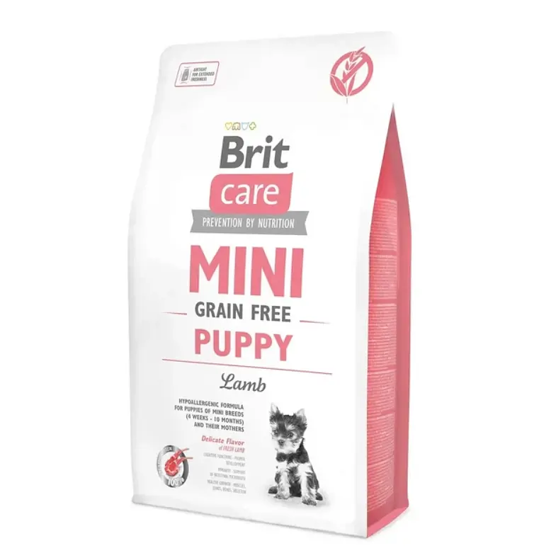 Сухий корм для цуценят малих порід Brit Care Mini Grain Free Puppy Lamb з ягням, 2 кг