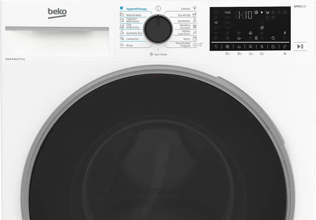 Стирально-сушильная машина Beko фронтальная 8(5)кг 1400 D 57 см дисплей белый - фото 4