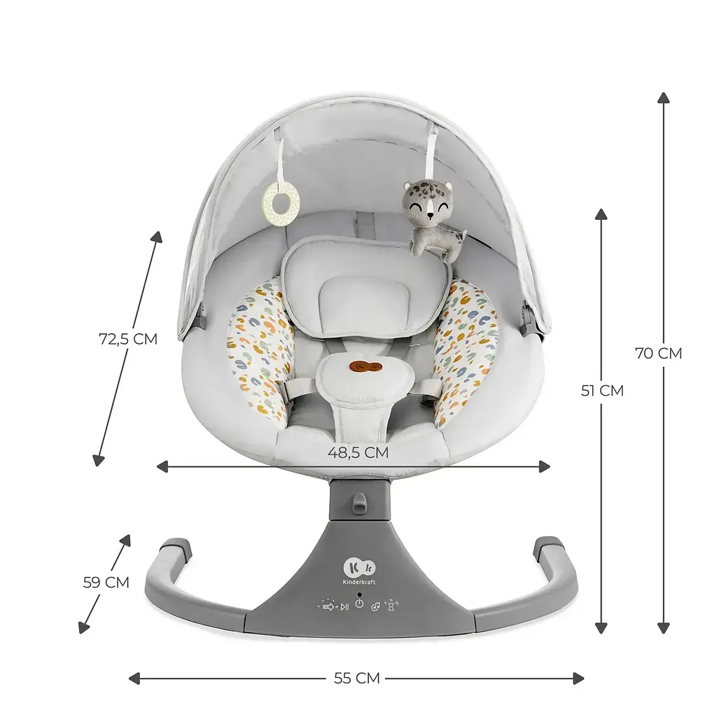 Кресло-качели Kinderkraft Lumi 2 Light Grey (KBLUMI02LGR0000) - фото 9