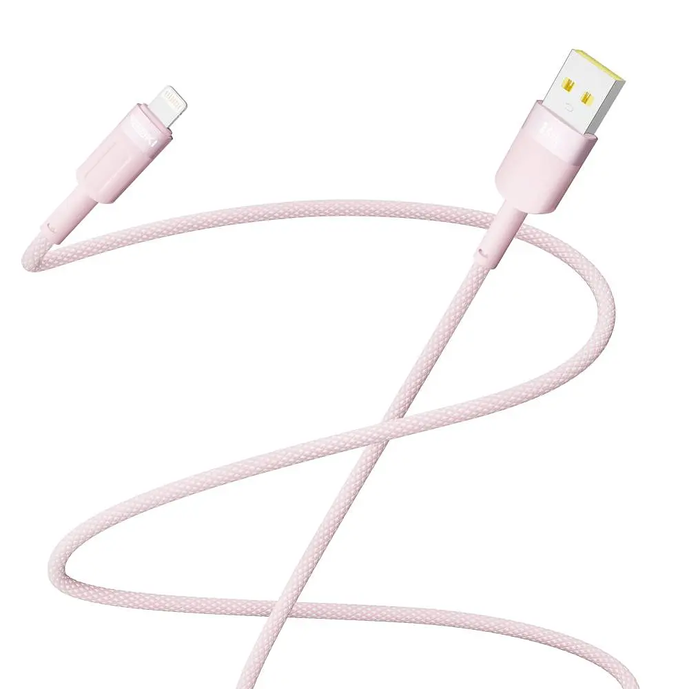 Кабель для заряджання та обміну даними USB Yoki YK-ST41 STYLE Series USB/Lightning 12W 2.4A/5V 1.2 м Рожевий - фото 3