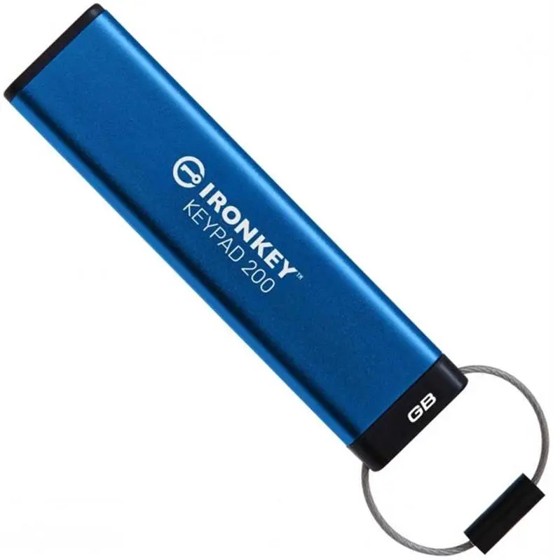 Флеш-накопичувач USB3.2 32GB Kingston IronKey Keypad 200 Type-A Blue (IKKP200/32GB) - фото 2