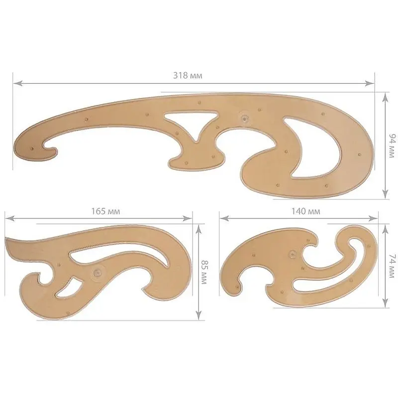 Набір лекал Koh-i-Noor N3 великий 3 шт. (750068) - фото 2