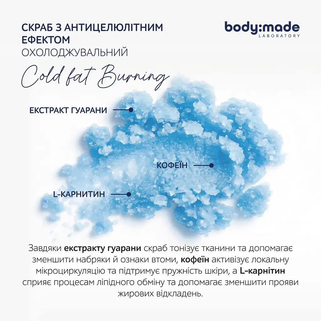 Скраб з антицелюліютним ефектом охолоджувальний BodyMade 300 г - фото 5