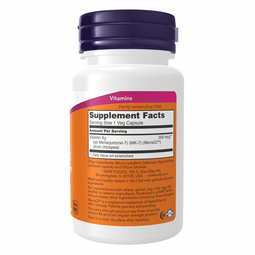 Витамины Now Foods Vitamin K2 MK-7 300 мкг 60 капсул - фото 2