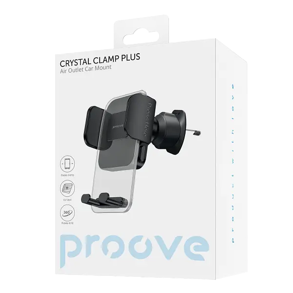 Холдер Proove Crystal Clamp Plus Air Outlet Car Mount black UA (CHCCP0000001) - фото 2