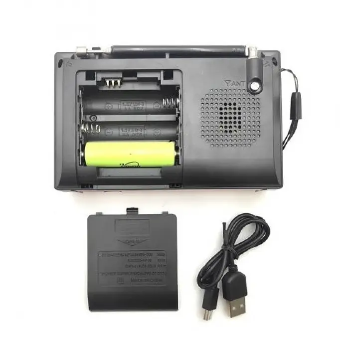 Радіоприймач акумуляторний чорний колонка з радіо FM USB MicroSD Golon RX-6622 - фото 4