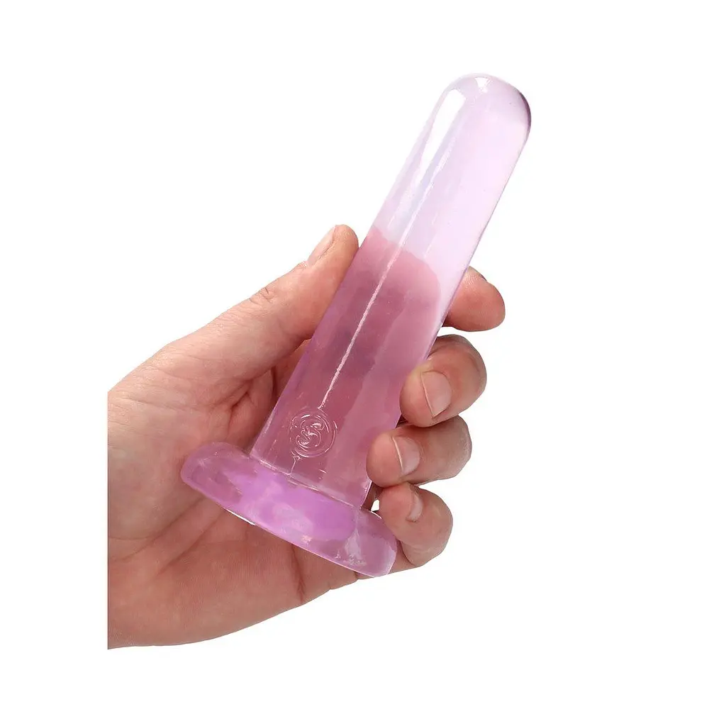 Фалоімітатор Realrock Crystal Clear Dildo 5.3", 13.5 см (рожевий) - фото 4
