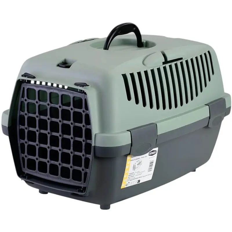 Переноска для тварин Stefanplast Gulliver 1 Green Line з пластиковими дверима до 6 кг, сіро-зелена (97098) - фото 2