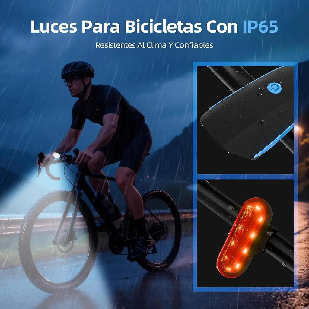 Велофари Gobikey USB із сигналізацією 120 дБ, передня та задня - фото 7