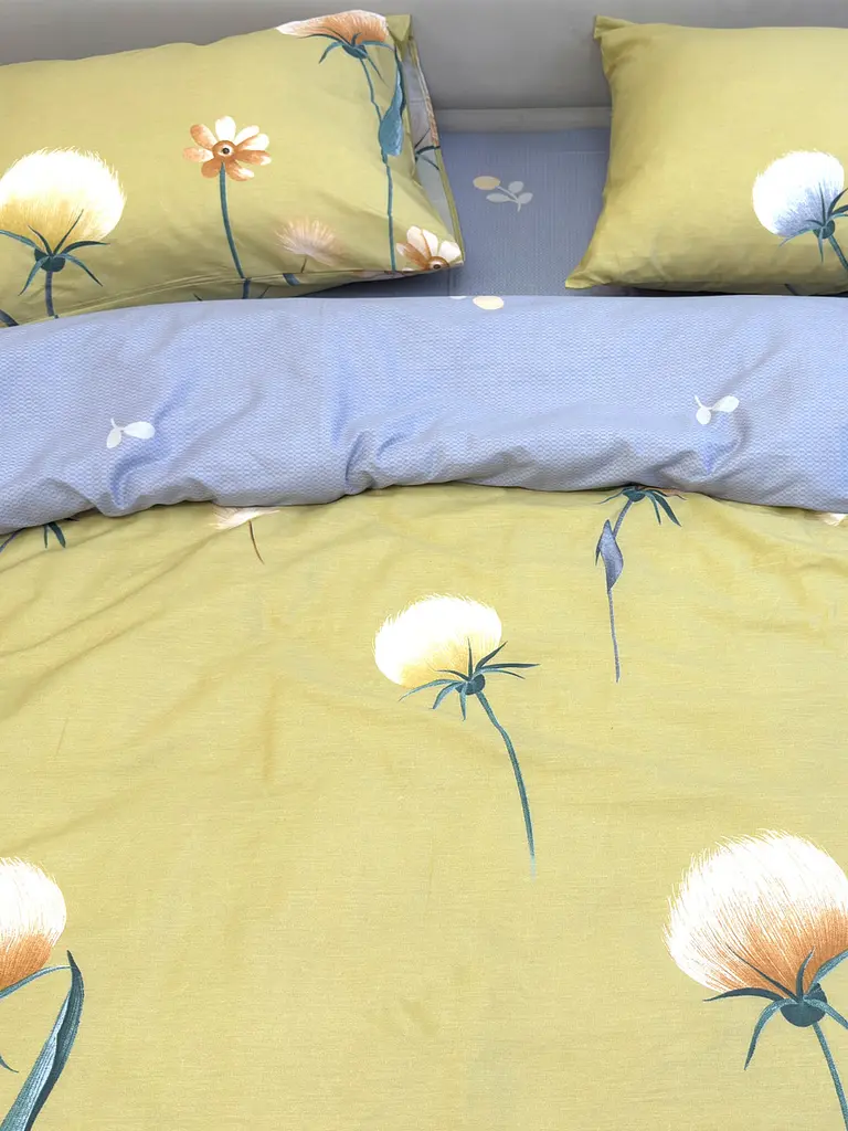 Комплект постільної білизни Ecotton Євро 210х220 см гірчичний Кульбаби (21211А) (23754) - фото 4