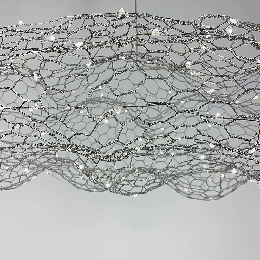 Дизайнерська декоративна срібна люстра-хмаринка LED CLOUD | Арт. MJ 83 CH | Line F - фото 4
