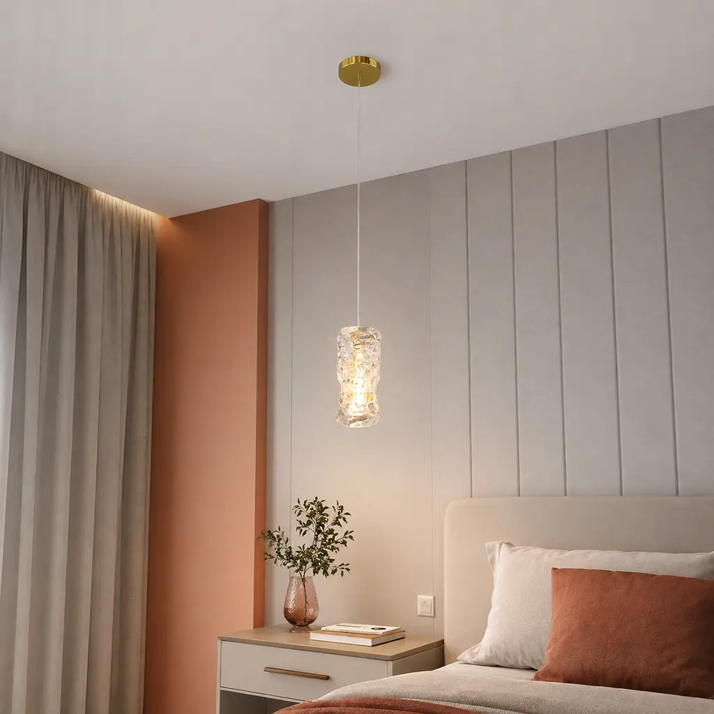 Золотий циліндричний LED світильник-підвіс Artlight 88031/250DGD з прозорим склом 13W - фото 2