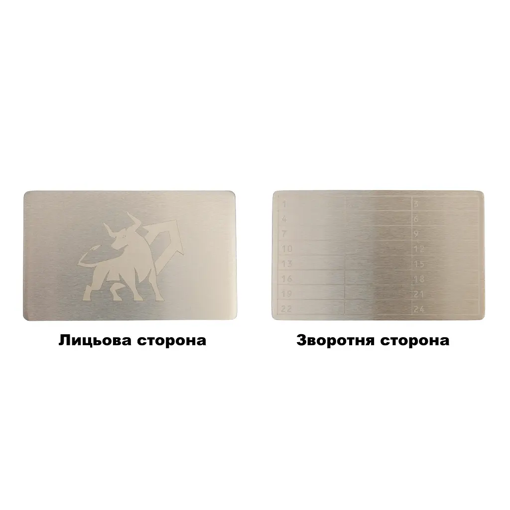 Металева пластина для зберігання сід-фрази Bull Run Mini Plate 55×90 мм (1 шт) - фото 5