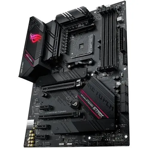 Материнська плата Asus Rog Strix AM4 (B550) B550-F Gaming, B550, 4xDDR4, CrossFire, Int.Video(CPU), 6xSATA3, 2xM.2, 1xPCI-E 16x 4.0, 1xPCI-E 16x 3.0, 3xPCI-E 1x 3.0, ROG SupremeFX, I225-V, 8xUSB3.2/4xUSB2.0, HDMI/DP, ATX - фото 6