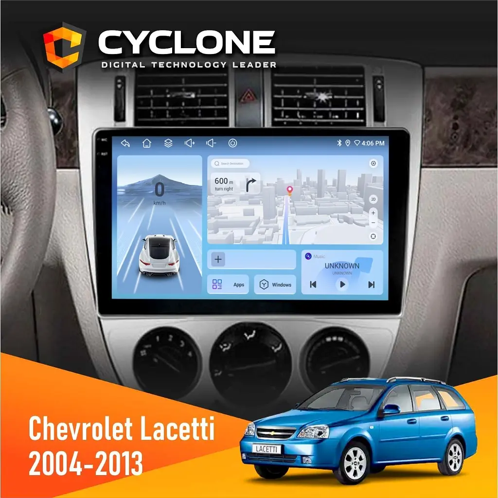 Штатна магнітола Chevrolet Lacetti 2004-2013 Cyclone C10-012 4x64, DSP, 4G Cyclone (НФ-00007718)