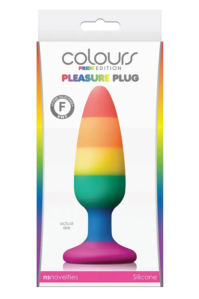 Анальная пробка Colours Pleasure Medium Plug Pride Edition 13.3 см (мульти) - фото 2