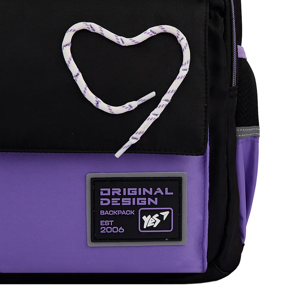Рюкзак шкільний YES TS-48 Purple Hearts 45х31x15 см Чорно-фіолетовий (559923) - фото 9