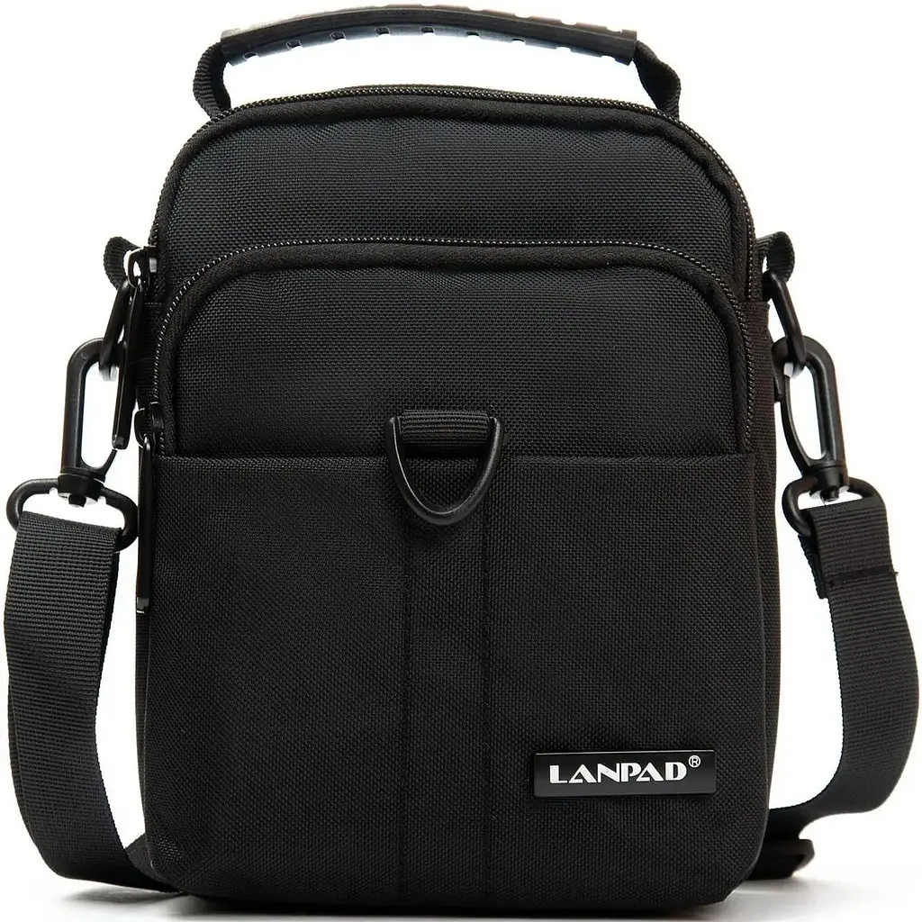 Сумка тканинна LANPAD чоловіча 15х20х8 см Чорний (LAN7685 black) - фото 2