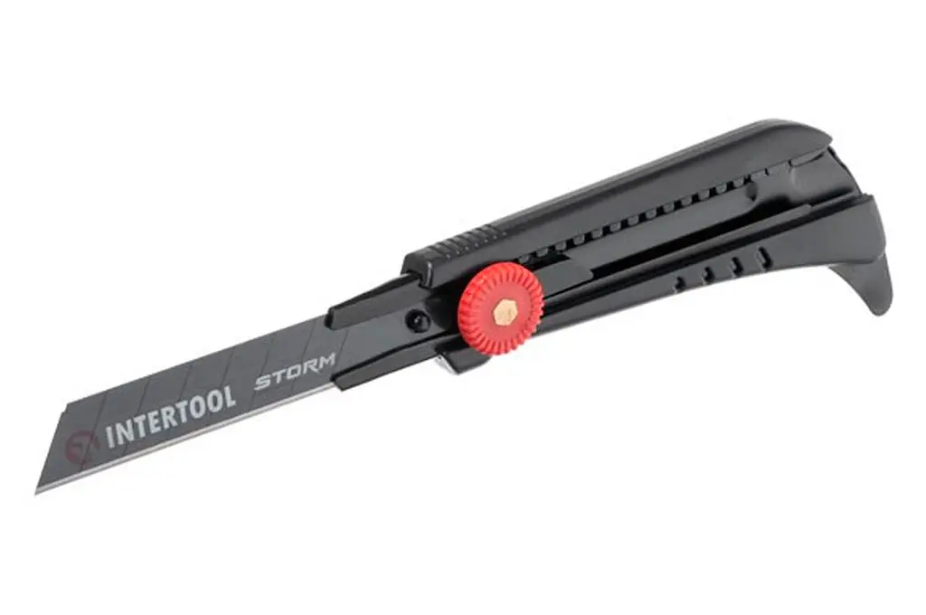 Ніж сегментний будівельний висувний Intertool Storm 18 мм гвинтовий для лінолеуму HT-0539 - фото 5
