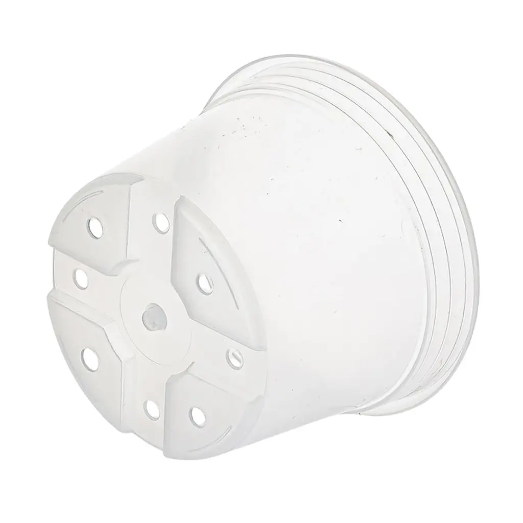 Прозорий пластиковий горщик для рослин із дренажними отворами 0.6 л, набір 5 шт. Прозорий 88389 - фото 4