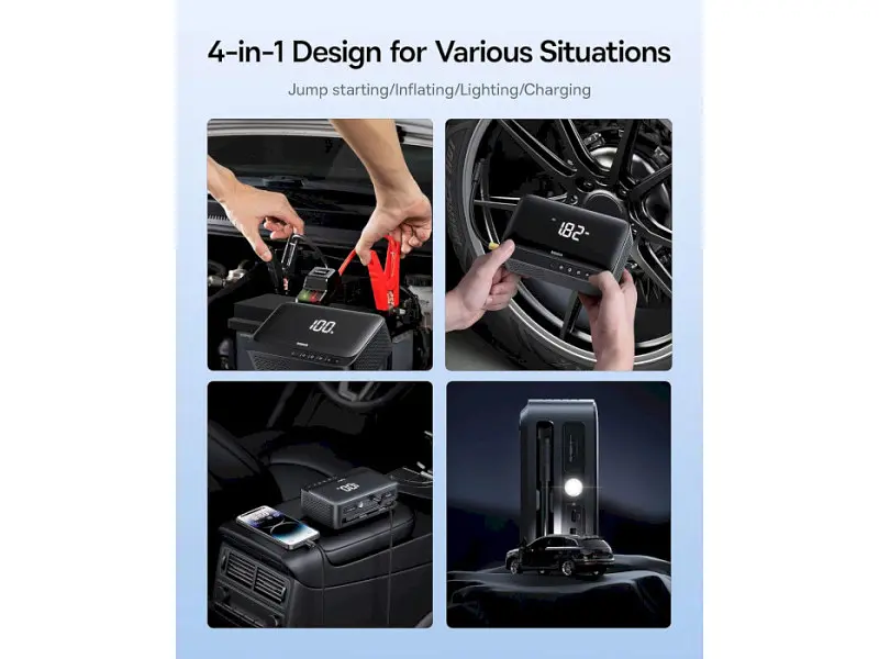 Автономний пусковий пристрій (бустер) BASEUS Super Energy 4in1 Car Jump Starter 600А BS-CH013 (C00245902111-00) - фото 7
