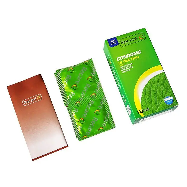 Презервативи Ultra Thin Mint Condoms Recare 12 шт, ультратонкі, аромат: м'ята - фото 3
