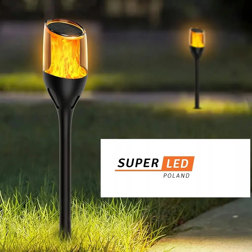 Сонячна садова лампа-смолоскип Premium SuperLED 65 см з ефектом полум'я, набір 4 шт. - фото 6