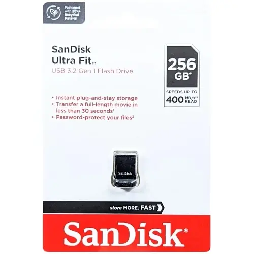 Флеш-накопичувач USB 256Gb Ultra Fit, Black, USB 3.2 Gen 1, до 400 МБ/с (SDCZ430-256G-GAM46) SanDisk teh0029145 - фото 3