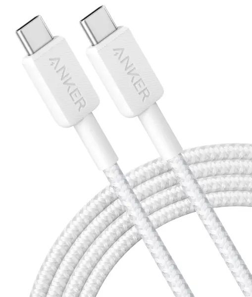 Кабель Anker 322 USB-C to USB-C - 0.9m Nylon White teh0022033 - фото 2