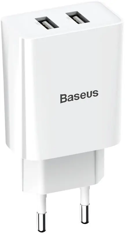 Сетевое зарядное устройство Baseus Speed Mini Dual U Charger 10.5W White - фото 2