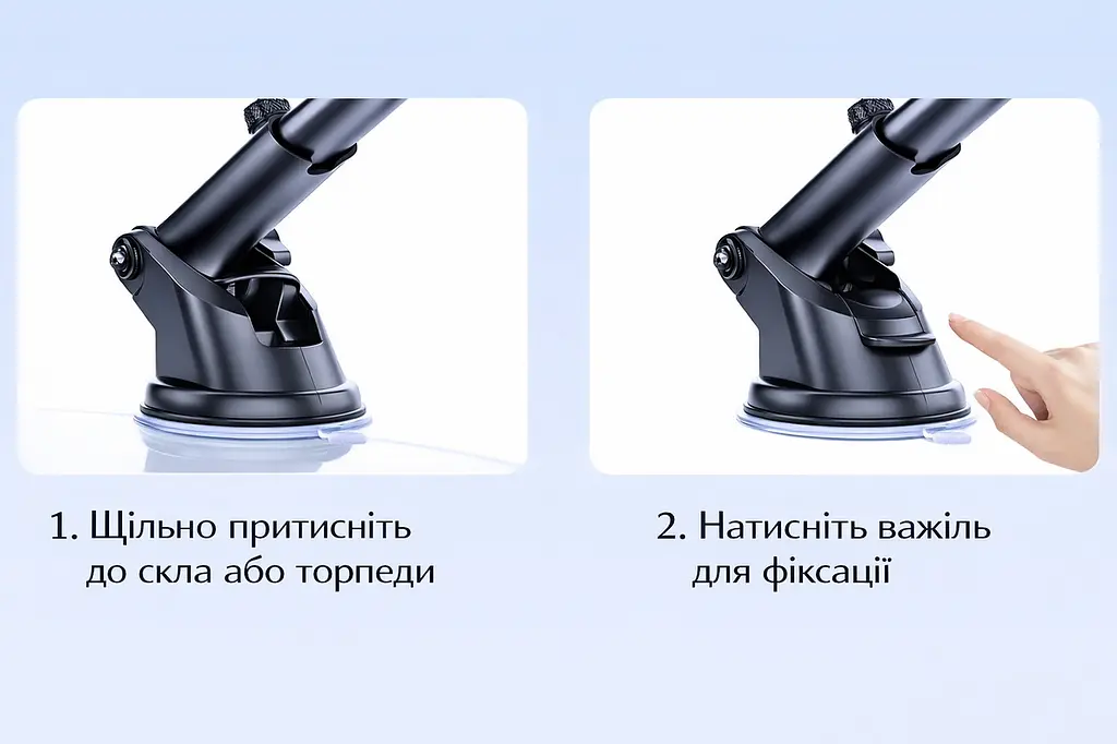 Тримач для телефону універсальний в автомобіль (кріплення на скло + в дефлектор) - фото 6