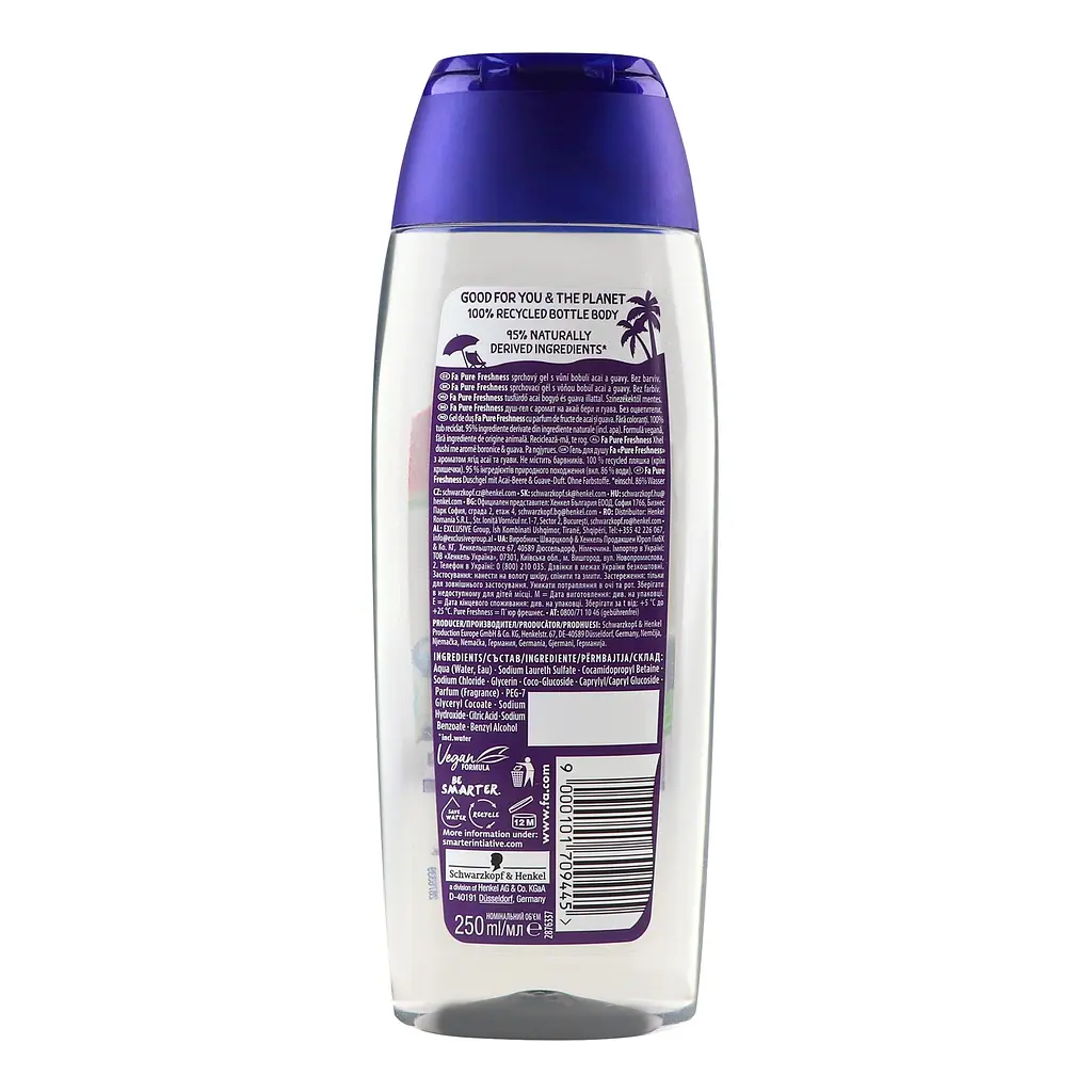 Гель для душу та ванної Fa Pure Freshness Ягоди Асаї та Гуава, 250 мл - фото 5
