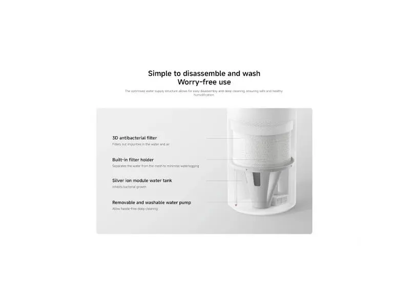 Зволожувач повітря Mijia Smart Evaporative Humidifier Pro (BHR082TEU) - фото 11