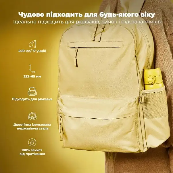 Бутылка для воды ION8 металлическая вакуумная 500 мл Vacuum Insulated Yellow (I8TS500YEL) - фото 5