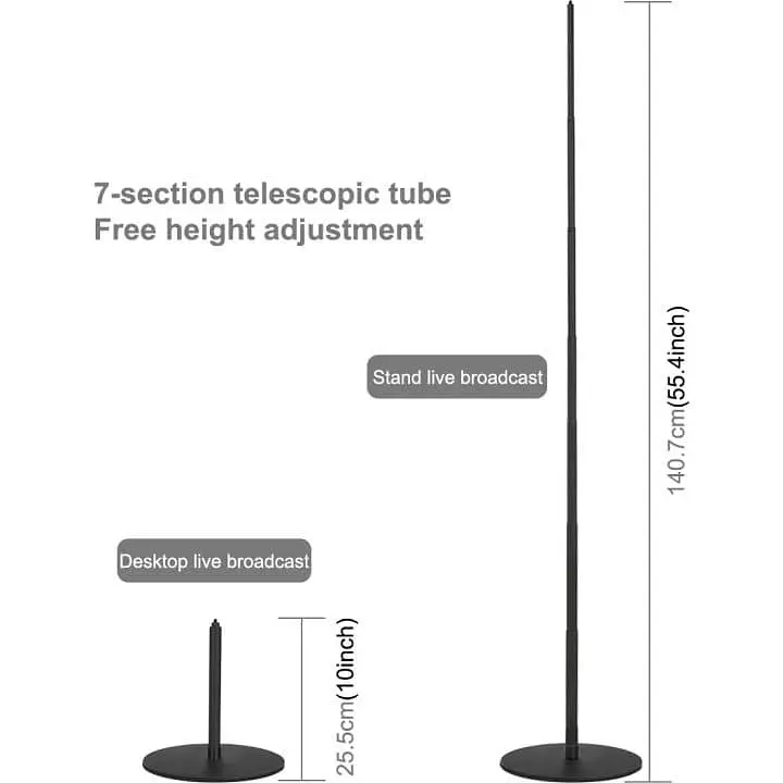 Кольцевая USB LED лампа Puluz PKT3039 10.2"+ настільне креплення 140 см - фото 2