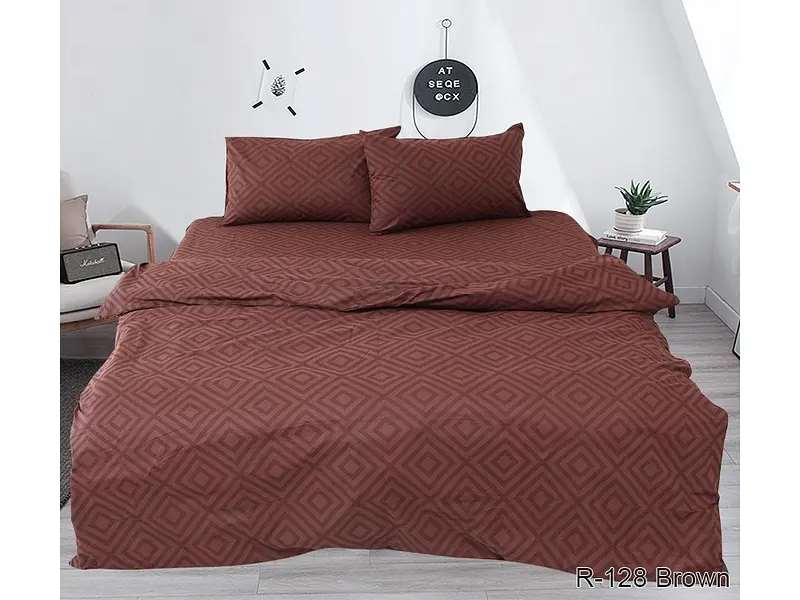 Постільна білизна (R128Brown) Євро TAG tekstil pbe0028289 - фото 2